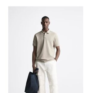 Men’s Zara polo shirt - NWT - size M - light brown